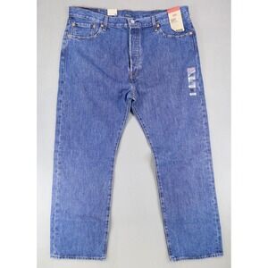 NWT Levi's 501 Jeans Mens 40x30 Button Fly Blue Denim Straight Leg Med Wash
